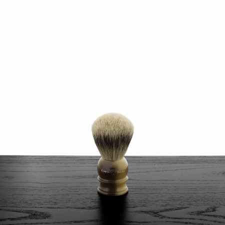 Edwin Jagger Silver Tip Badger Shaving Brush, Medium, Imitation Horn